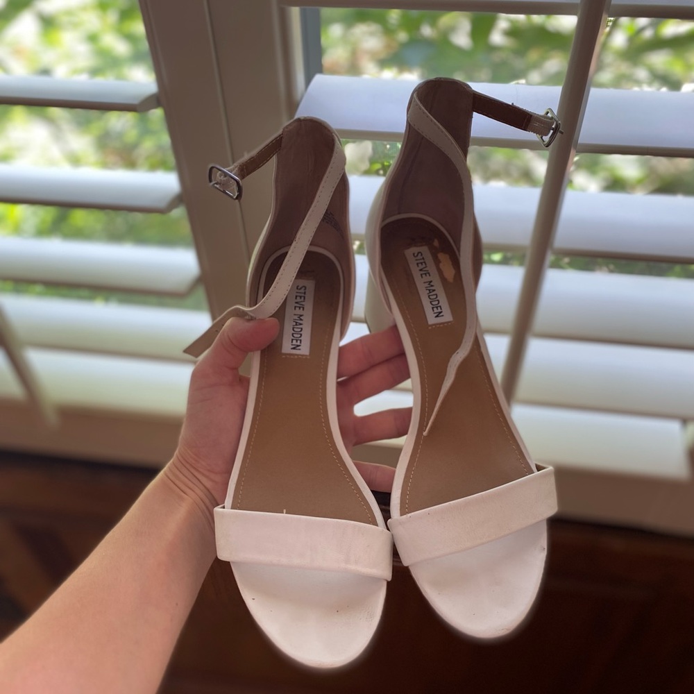White Steve Madden heels!